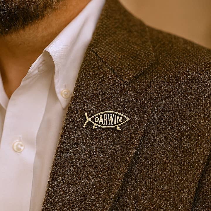 Épinglette Darwin Fish - Finition noire et dorée - 1 paquet pour la vente par Ring of Fire Enterprises