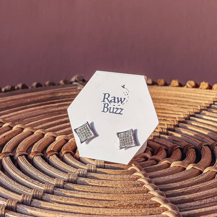 Ivy Silver Stud Earrings for wholesale by Raw Buzz Co