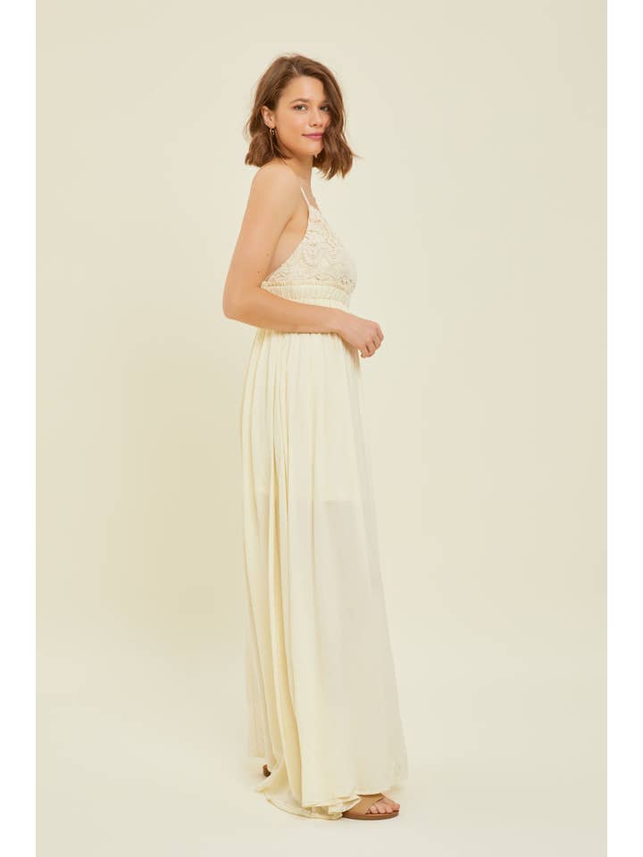 Heyson - Wholesale Dress - Women's - ED5199 CROCHET LACE MAXI DRESS