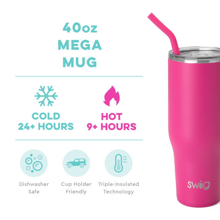 Swig Life - Wholesale Insulated Mug/Tumbler - Hot Pink Mega Mug (40oz)2