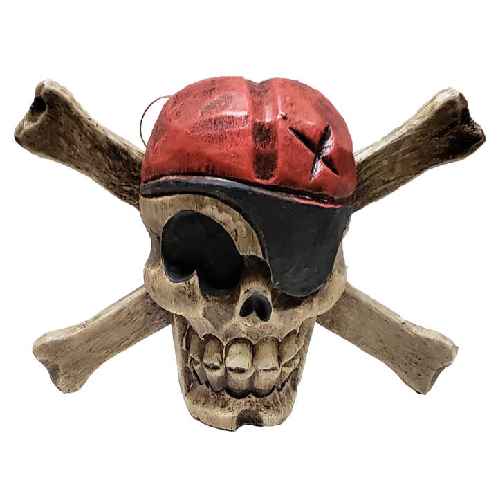 Skull Head and Bones Pirate Notice Board Halloween# for wholesale by Stoneage Arts Inc