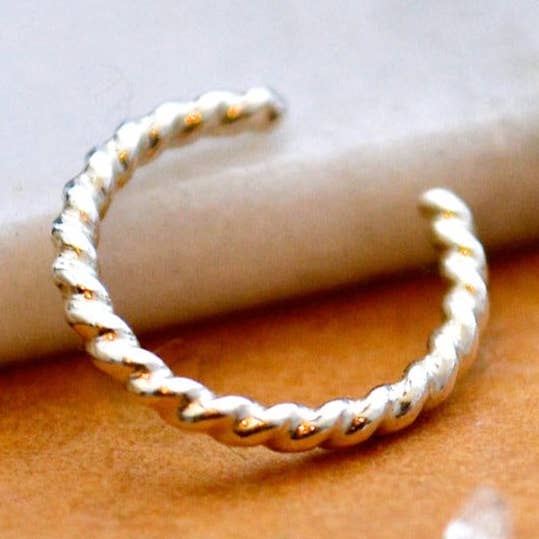 Punho de orelha de corda bamba - brinco de orelha empilhável de arame trançado feito à mão por atacado de Foamy Wader