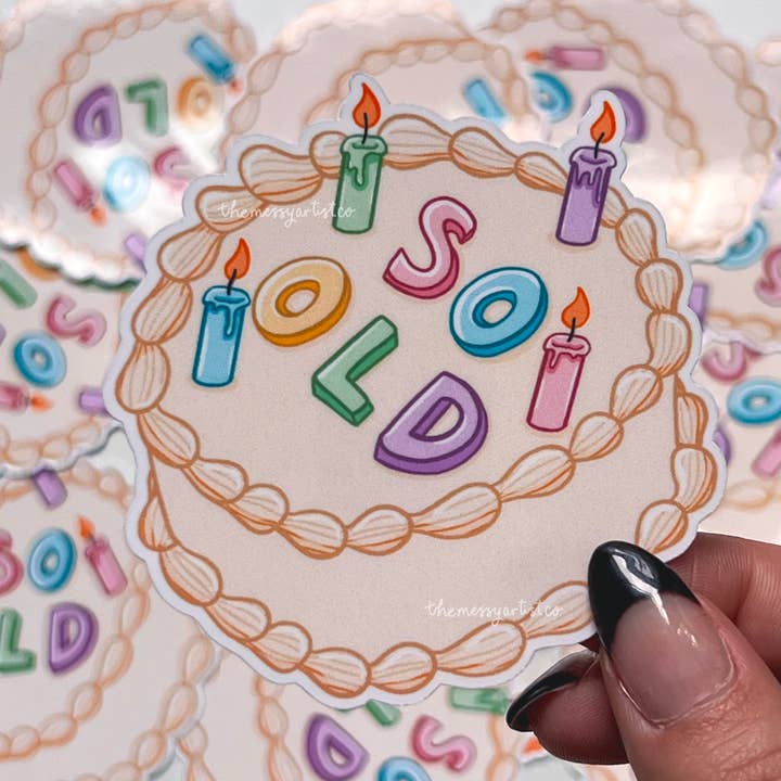 Autocollant de gâteau d'anniversaire So Old, autocollant d'anniversaire amusant pour la vente par The Messy Artist Co.