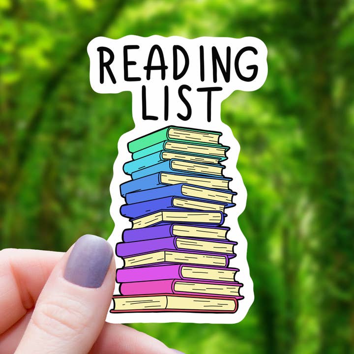 Reading List Funny Book Sticker - 3" for wholesale by Mimic Gaming Co
