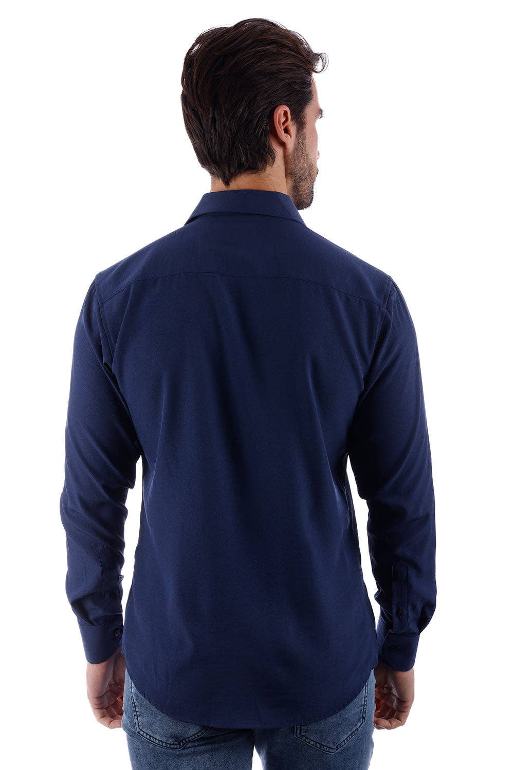 BARABAS - Vente Chemise à col boutonné – homme - Chemise décontractée à manches longues pour hommes de couleur unie 4B3315