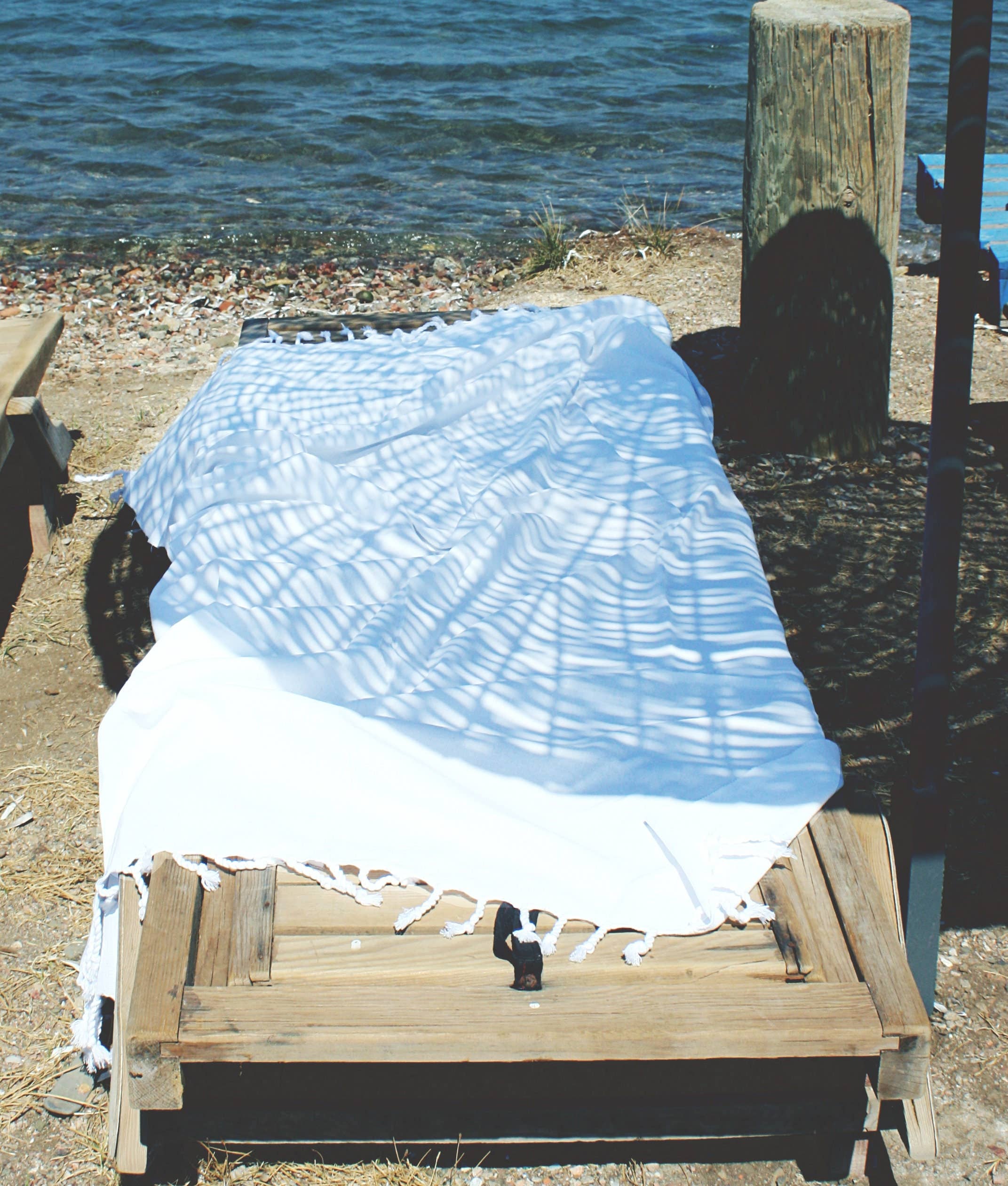 Buld&Co. - Vendita all'ingrosso Telo mare - Asciugamano turco bianco in cotone 100%, telo mare Hammam Fouta Peshtemal0