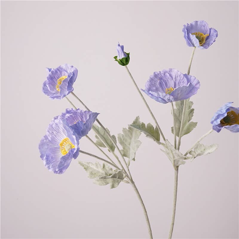 Sweet Home Deco – Flores artificiais por atacado – Flor de Papoula Toque Real 61 cm, Haste Única, Rosa/Branco8