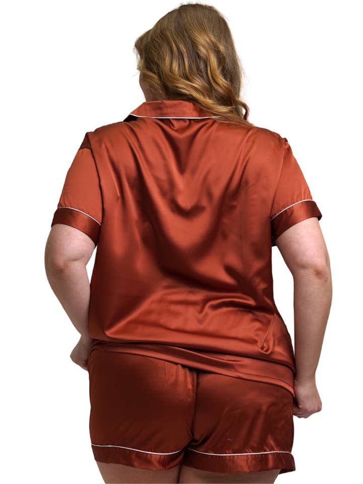 Taniri - Wholesale Sleepwear Set - Women's - ASHLEY SHORT MATTE SATIN PAJAMAS7