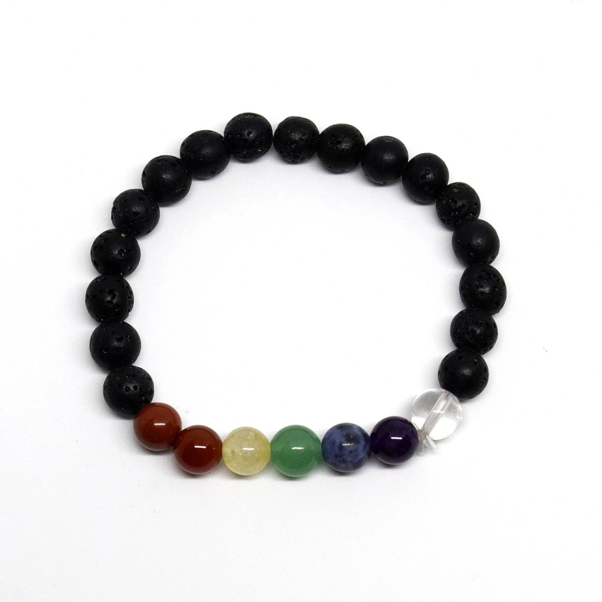 Namu Baru Inc. – wholesale Pärlarmband – Äkta ädelsten Lava Stone Chakra Armband - Handled Mala - 8mm1