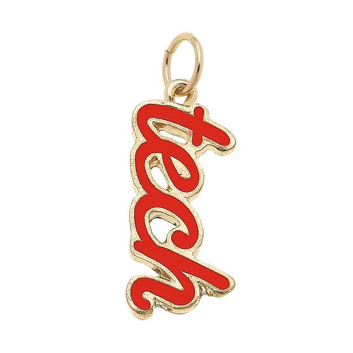 Canvas Style - Wholesale Individual Charm/Pendant - Texas Tech Red Raiders Enamel Script Charm0