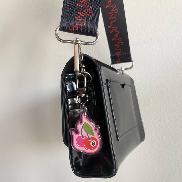 Kersenbom 8-Ball Transparante Acryl Sleutelhanger voor wholesale door Predictable Art