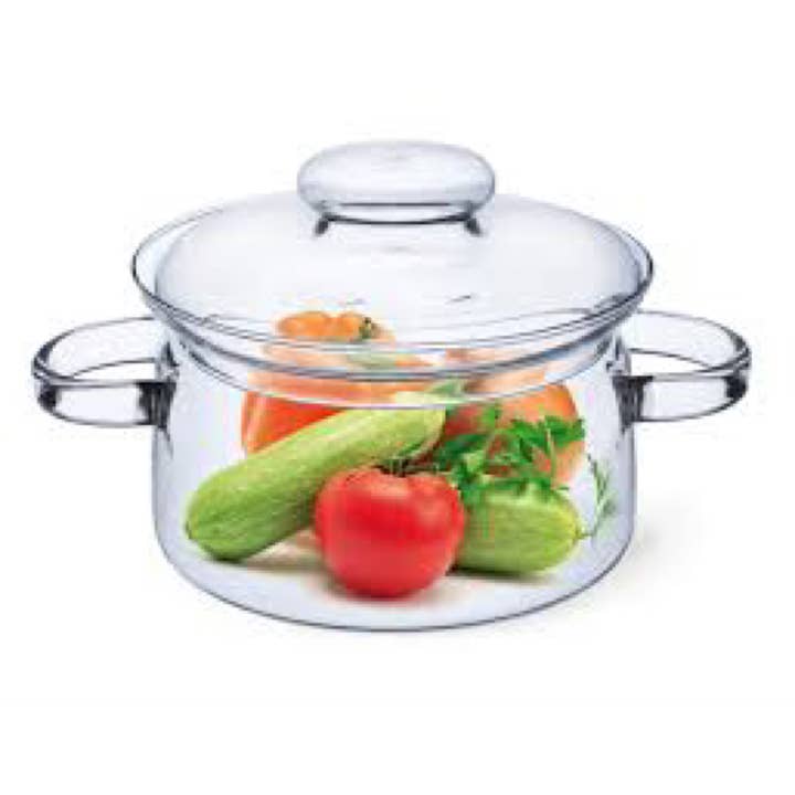 Kadra Kitchenware - Wholesale Cooking Pot - Simax - Nyko Clear Glass Pot, With Lid, 1L