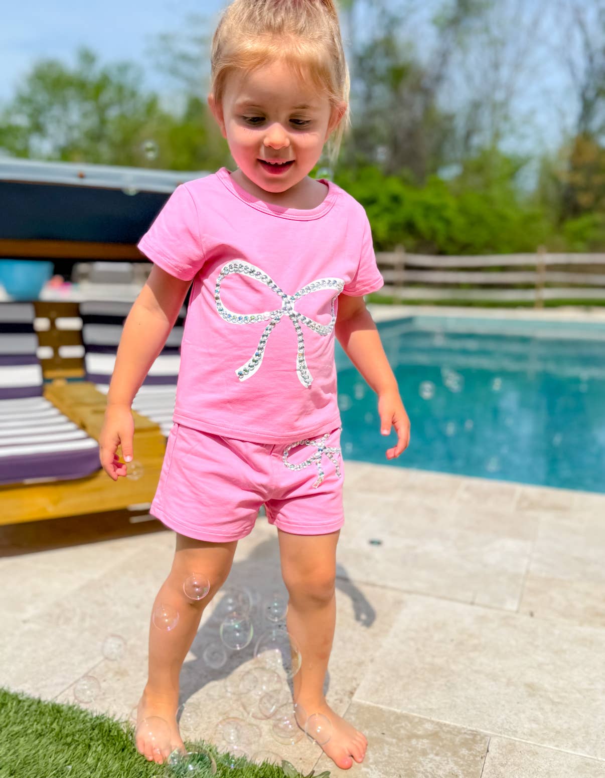 Ellie and Mila - Wholesale Top & Short Set - Kids - Crystal Bow Set7