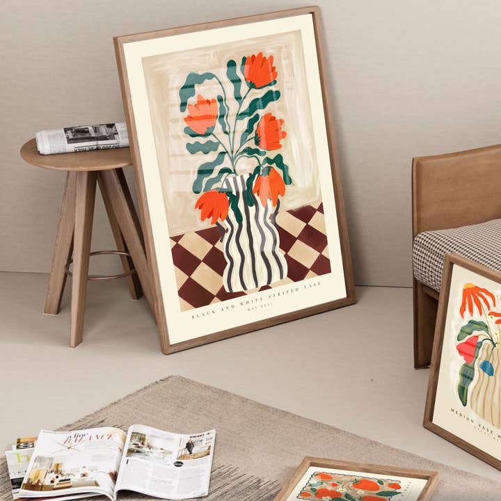 Kate Fox Design - Wholesale Art Print - Vase Art Print, Colourful Art Print, Hand Drawn Art, Quirky2