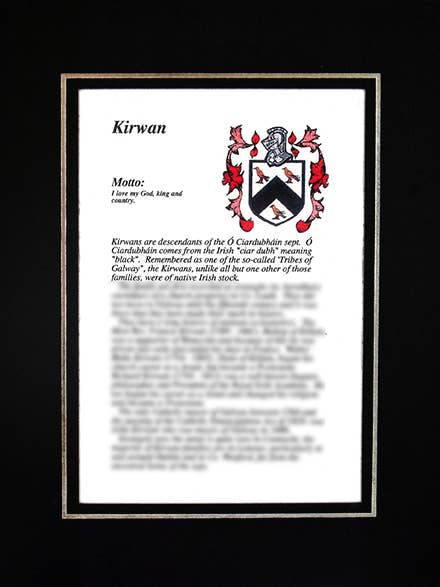 Kirwan por atacado de Family Histories