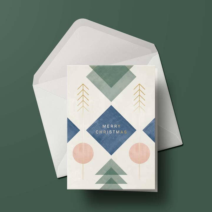 Klappkort // »Glædelig jul« Geometrisk jul for engroshandel hos Designfräulein