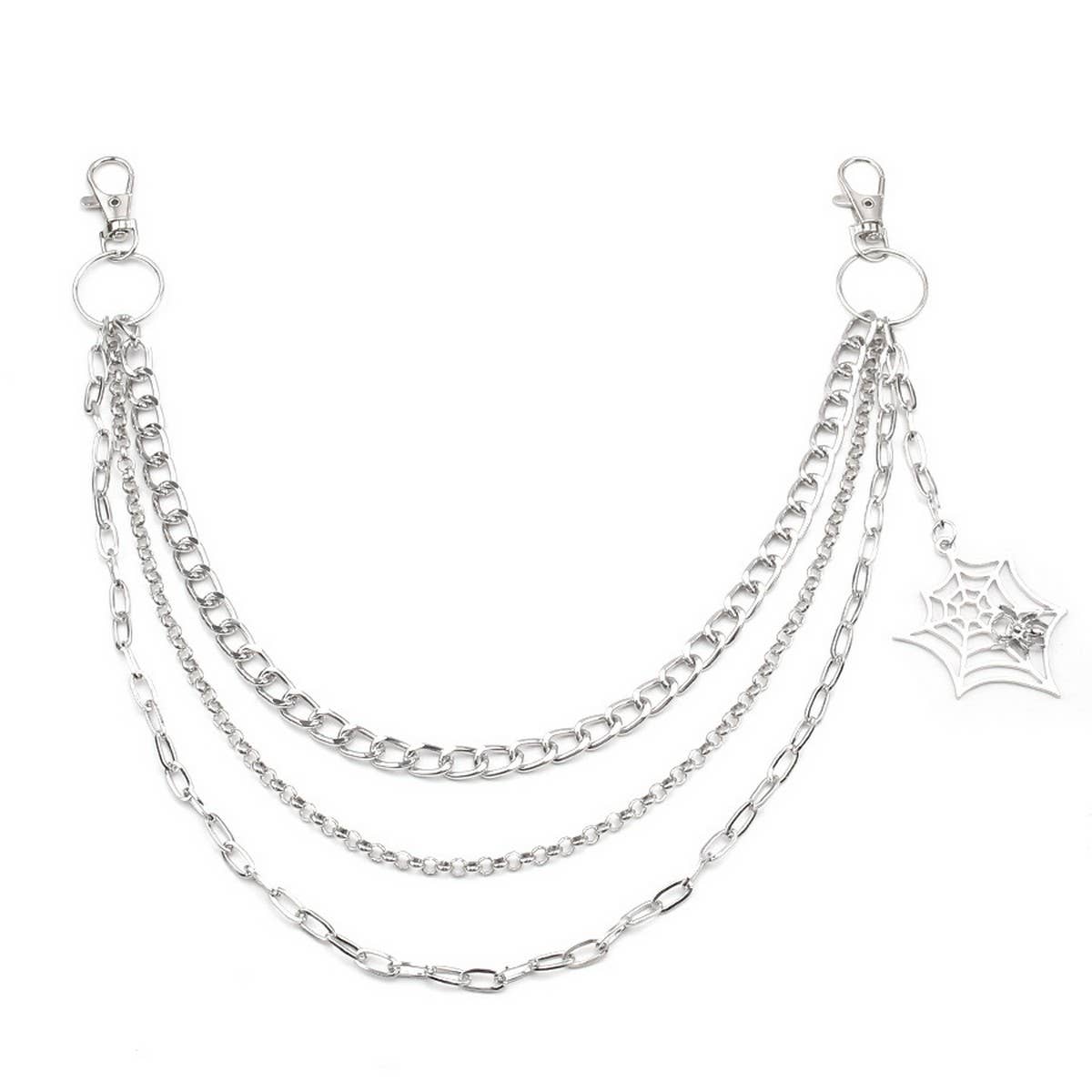 ACCITY - Wholesale Pants - Women's - PUNK STYLE SPIDER WEB JEANS CHAIN_CWMM06458