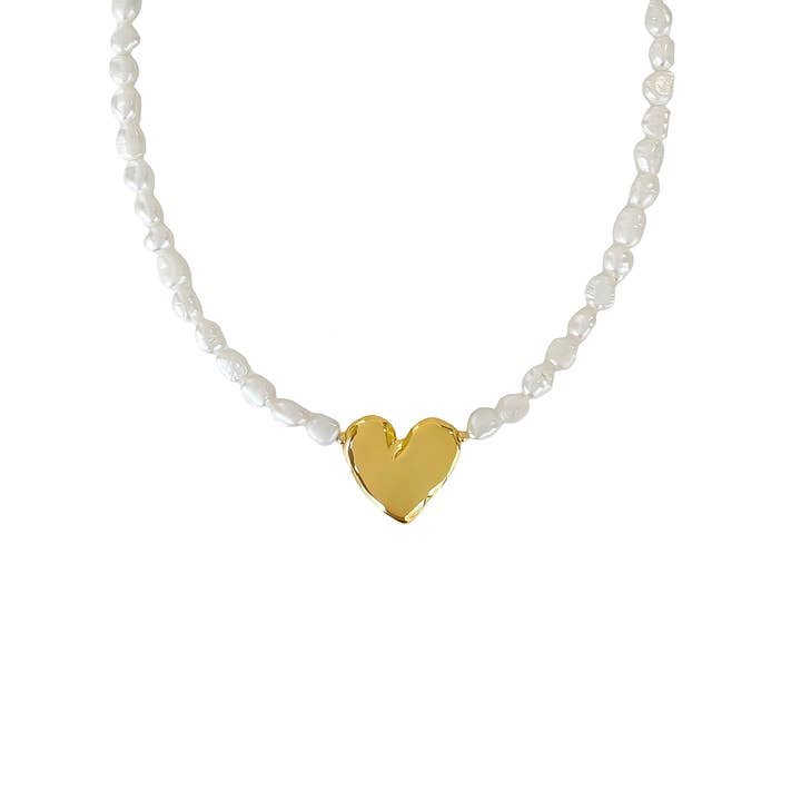 Collar en forma de corazón con perlas de agua dulce para venta al por mayor de Artynkitsch