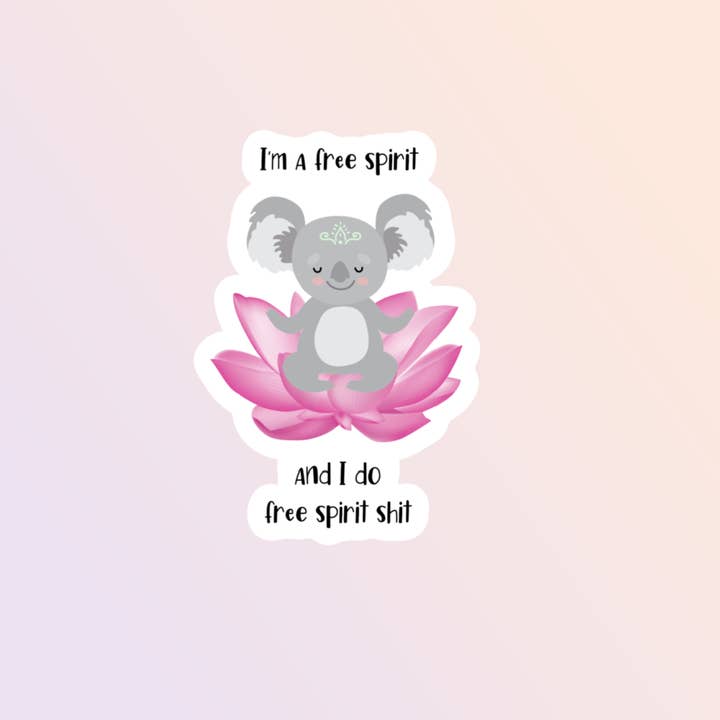 Autocollant gratuit Spirit Koala, autocollant humour adulte pour la vente par Sorry Not Sorry Co