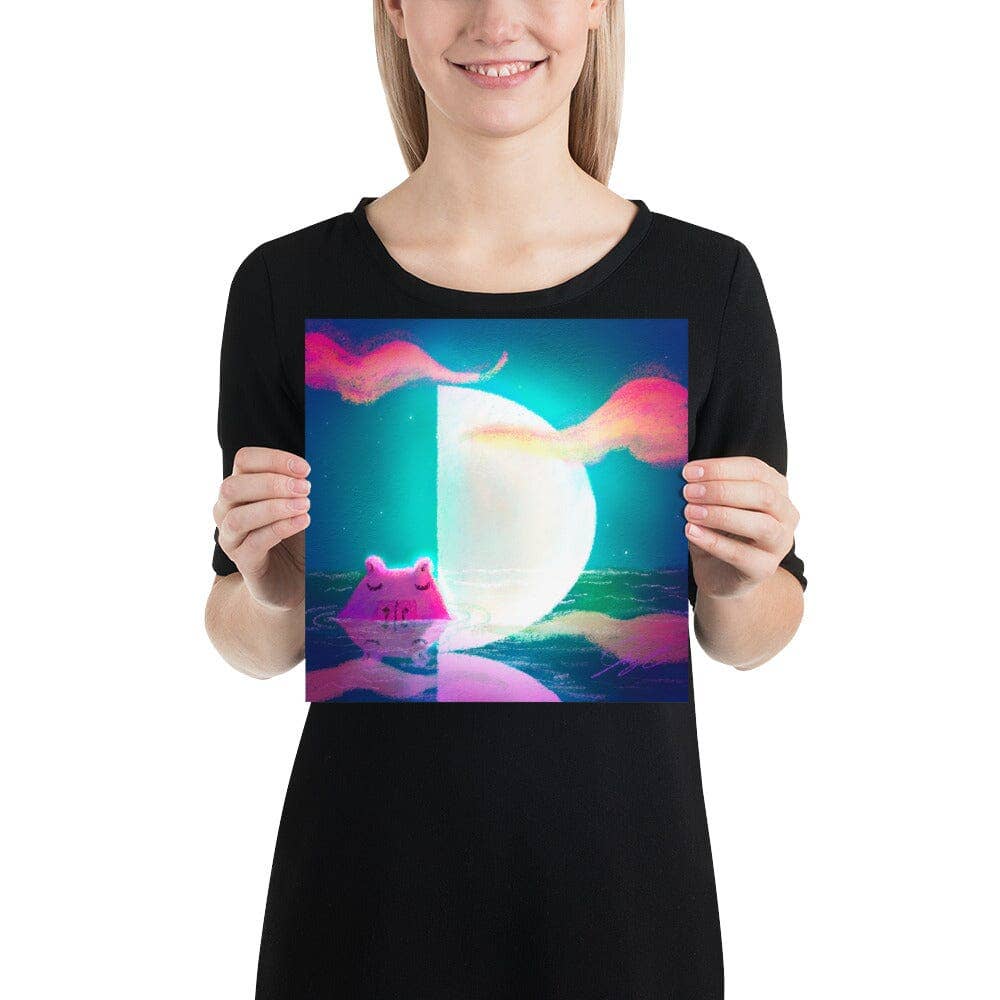 JoyousJoyfulJoyness - Wholesale Painting/Drawing - Moonlit Capybaras Collection - 4 - "First Quarter Moon" Painting [Unfoiled]1