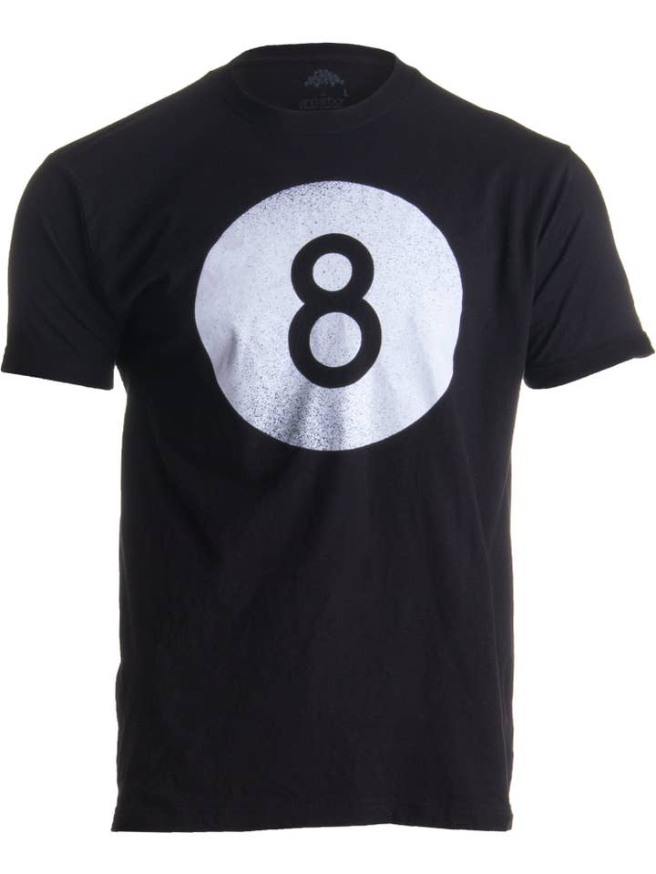 Black Vintage 8 Ball Billiards Player Hustler Unisex T-shirt for wholesale on Faire