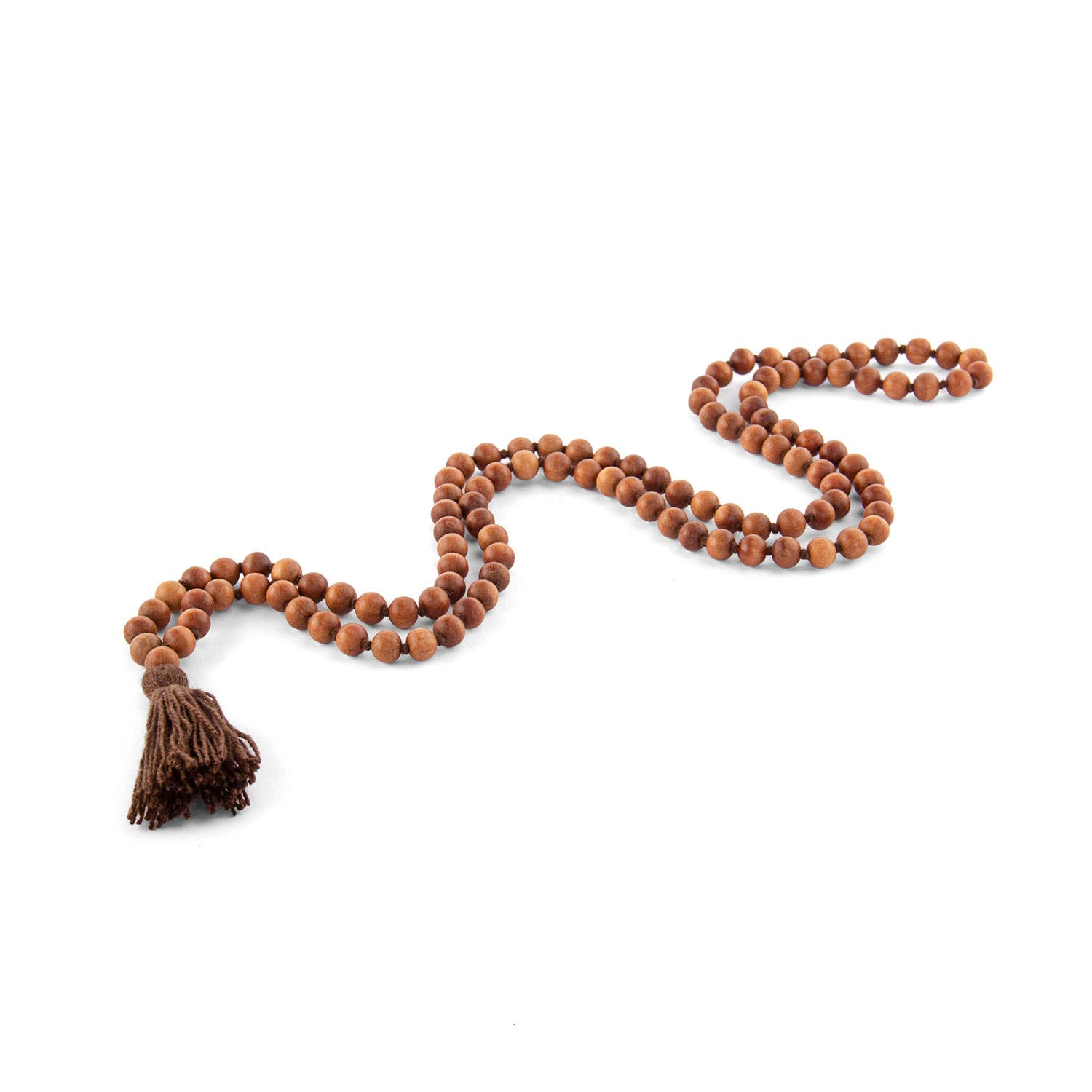 Bodynova - Wholesale Prayer Beads Necklace - Mala Yoga necklace with sandalwood scent, coloured tassel, 1084