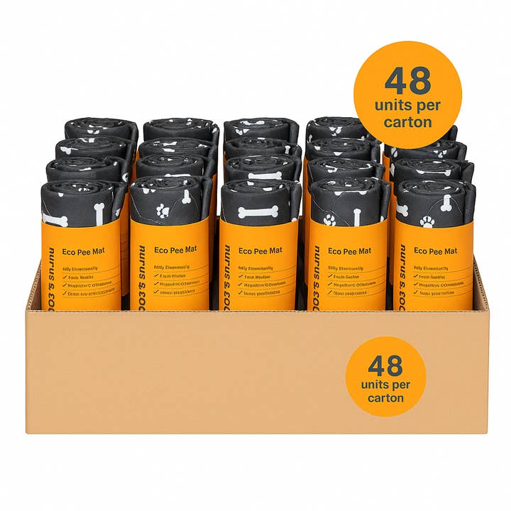 Eco Pee Mat – 48 Units per Carton for wholesale by Rufus & Coco