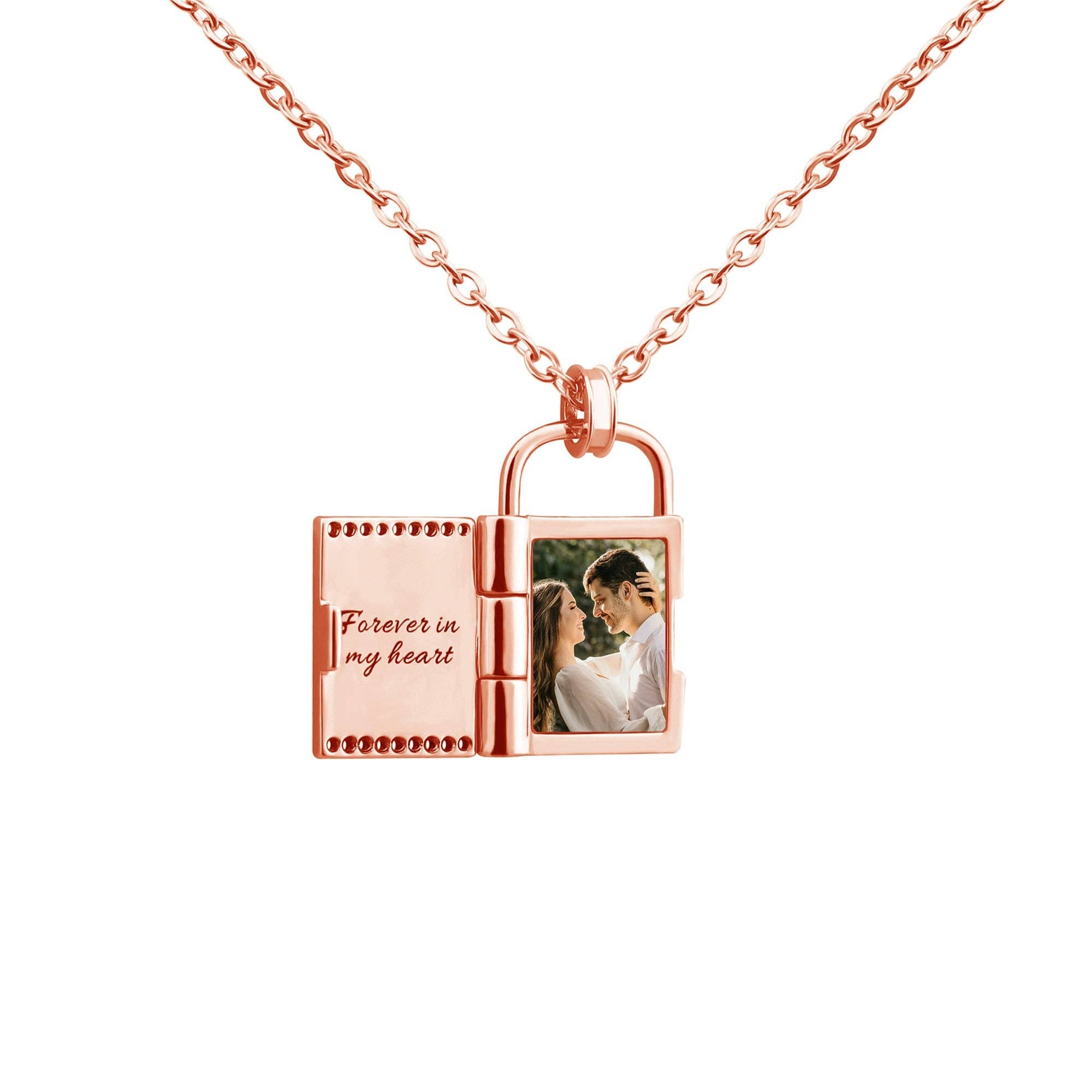 Perimade & Co. LLC - Wholesale Locket Necklace - Custom Lock Photo Locket Necklace in Stainless Steel2