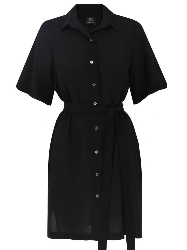 Soleil Seidenkleid Schwarz für den Großhandel von Entelier