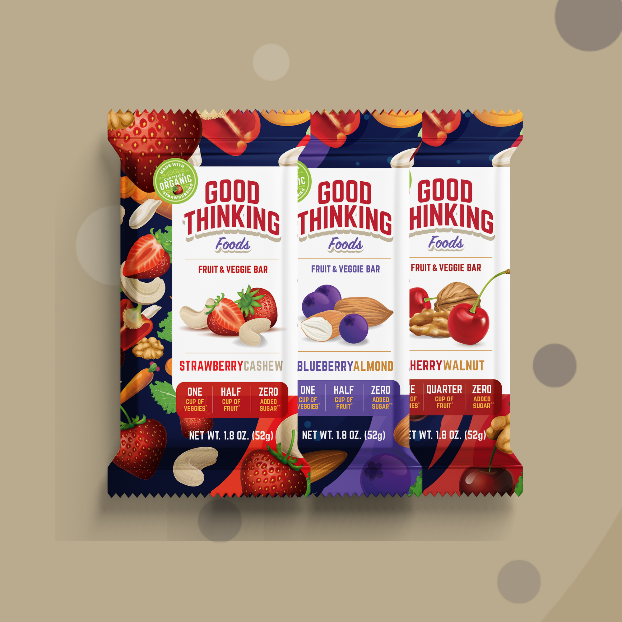 Good Thinking Foods – wholesale Snacksbar – Blandad Förpackning (Låda med 12) GROSSIST1