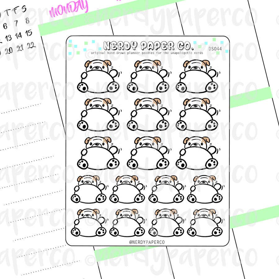 NERDY PAPER CO. - Wholesale Sticker - LAZY THEO - Hand Drawn Planner Stickers- DS0440