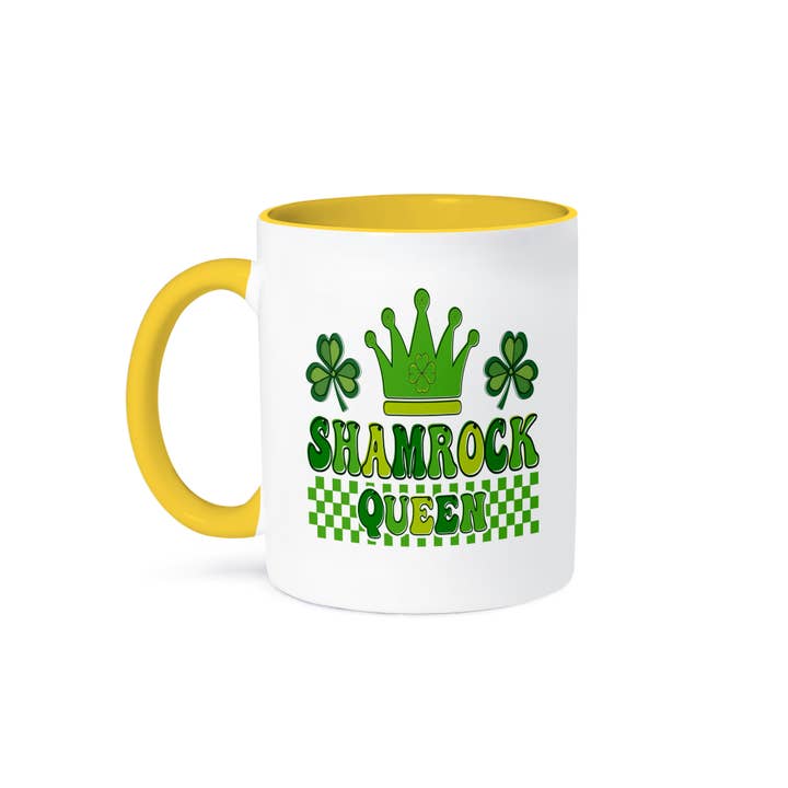 3dRose - Wholesale Coffee Mug - 3dRose, Cute Green St Patricks Day Shamrock Queen Illustration, Mug