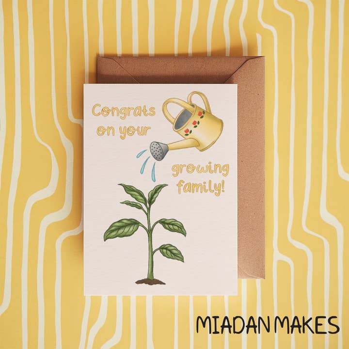 Congrats on your growing family 5x7/A6 card - Collab X MM for wholesale by Blue Iris Designs Co