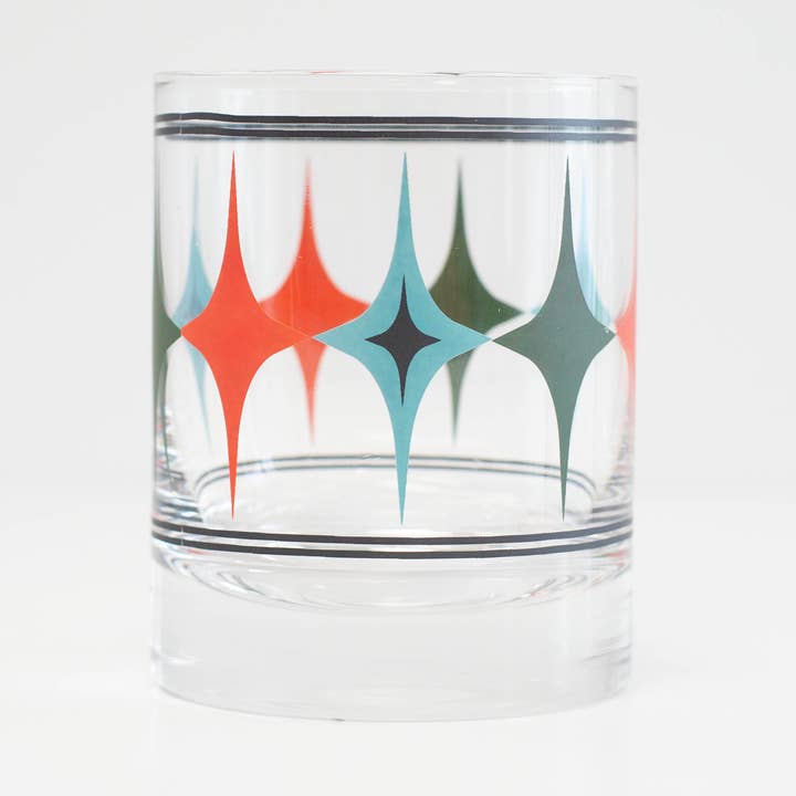 Starlight Diamond Row Vintage Whiskey Cocktail Glass for wholesale by Mod Lounge Paper Company