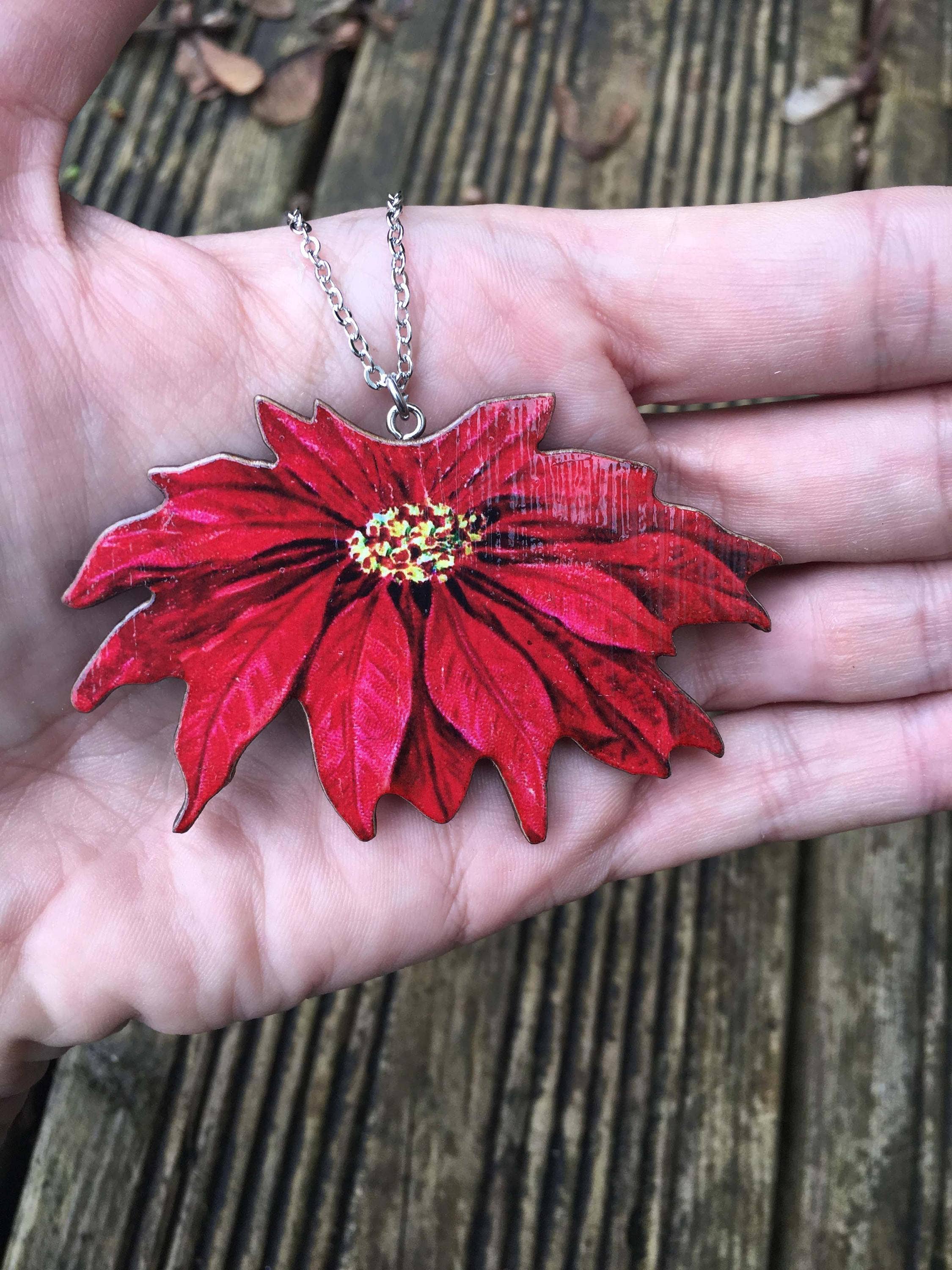 Fen & Co - Wholesale Jewelry Set - Poinsettia Necklace and Earrings2