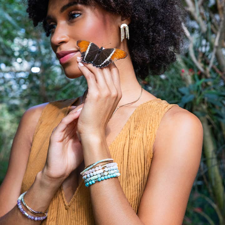 Scout Curated Wears - Wholesale Beaded Bracelet - Intermix Stone Stacking Bracelet - Mexican Onyx