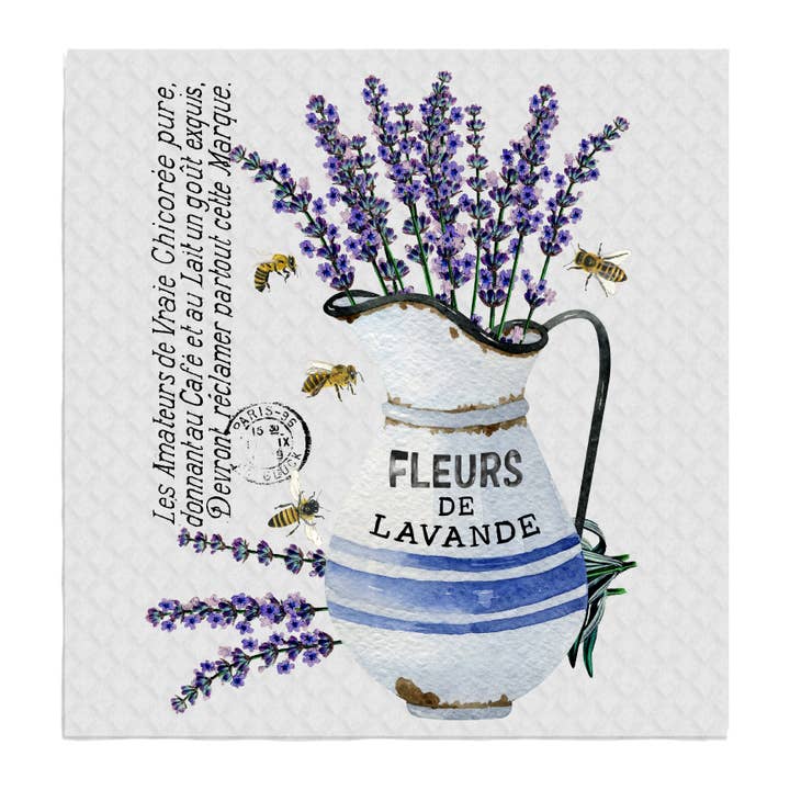 Lavender Fluers De Lavander Kitchen SWEDISH DISH CLOTHS for wholesale by Avery Lane Gifts