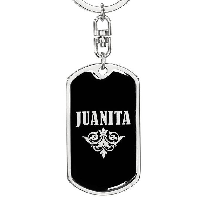 Juanita v02a - Luxury Dog Tag Keychain for wholesale by Unique Gifts Store