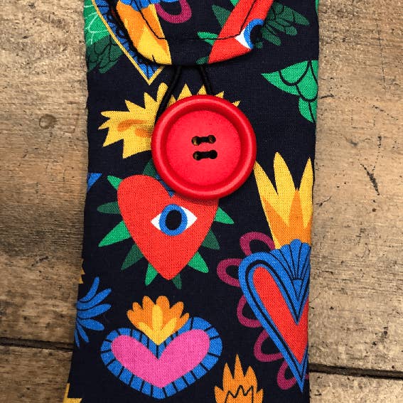 Retro Hearts Print Glasses Case for wholesale by The Hare And The Moon