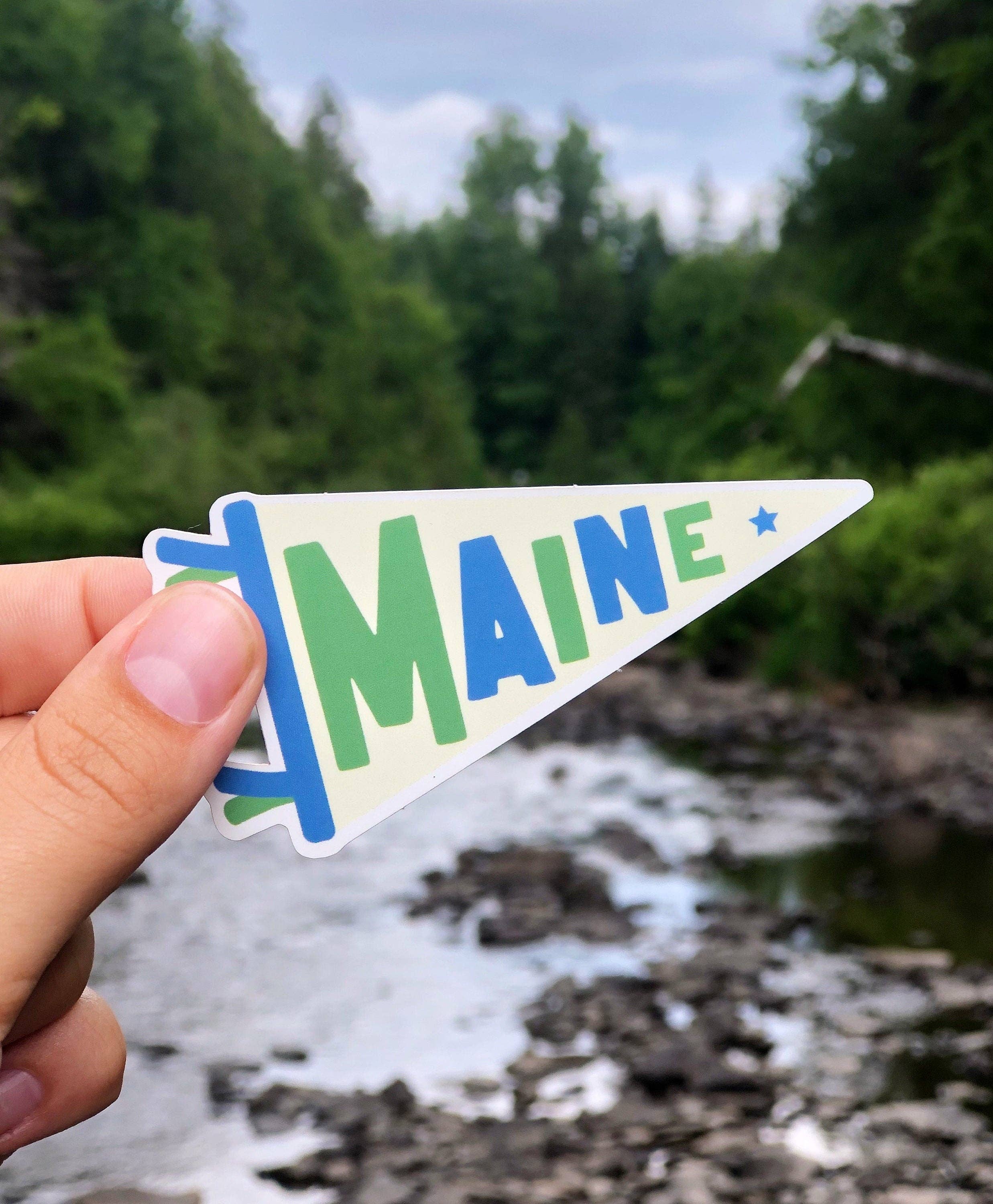 Little Something Co. - Wholesale Sticker - Maine Pennant Flag Sticker1
