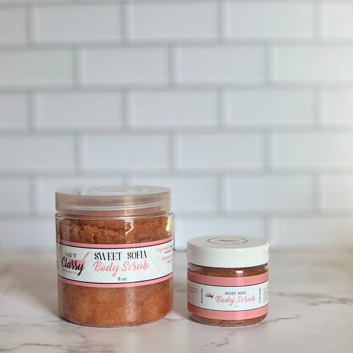 Sweet Sofia Foaming Body Scrub for wholesale by Make It Classy Beauty