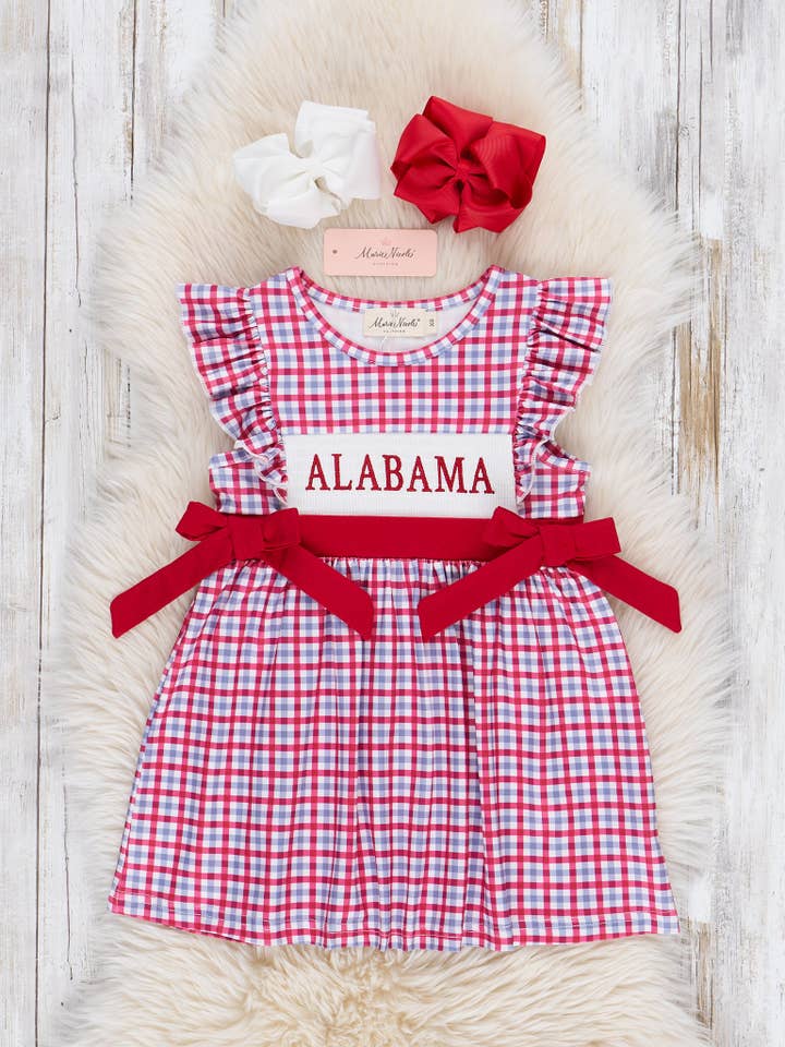 Marie Nicole Clothing - Wholesale Dress - Kids - Alabama Smocked Gingham Dress