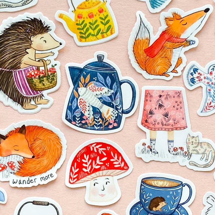 Forest & Fauna Paper Co. - Wholesale Sticker - Yellow Teapot Sticker1