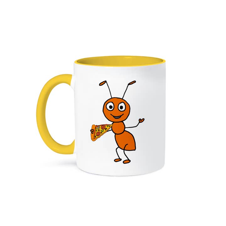 3dRose - Wholesale Coffee Mug - 3dRose, Funny Cute Red Ant eating Pizza Food Cartoon, Mug
