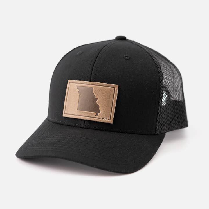 Missouri Silhouette Hat | Leather Patch Trucker Hat for wholesale by Range Leather Co.