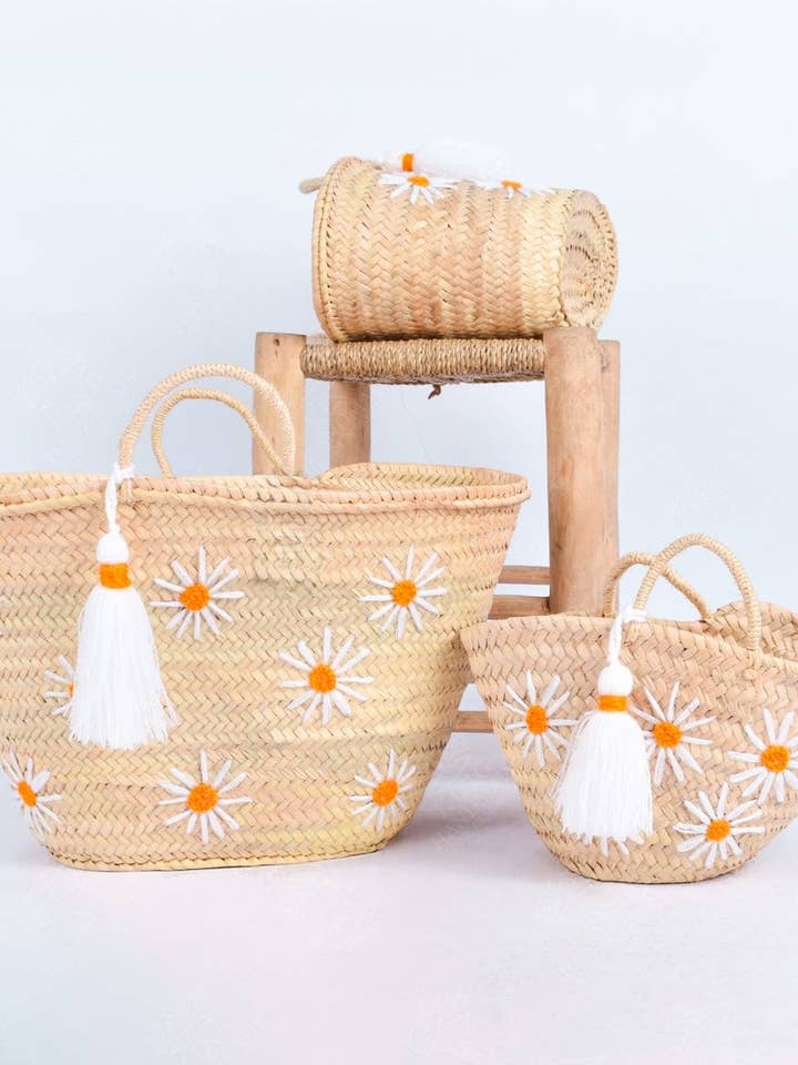 Handwoven Straw Basket Tote – Summer Beach Bag for wholesale by Twins Basket