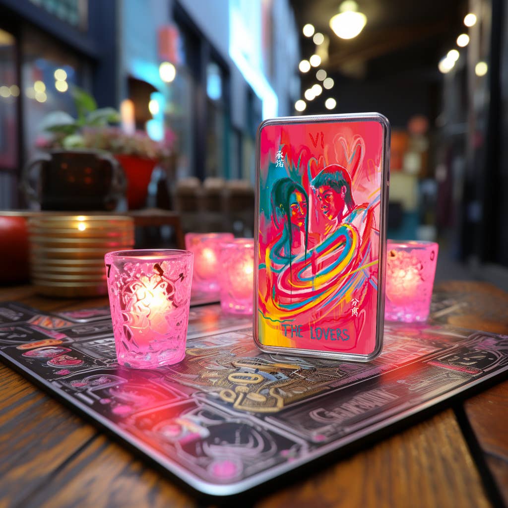 Darksynevyr – wholesale Tarot-kort – Darksynevyr Neon Tarot 78-kortslek, standardstorlek 120 x 65 mm7