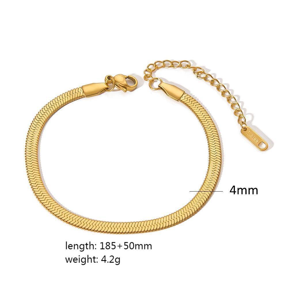 Mio Queena - Wholesale Link & Chain Necklace - Multi Style 18K Golden SS bracelet Chain DIY Accessories-FGS6