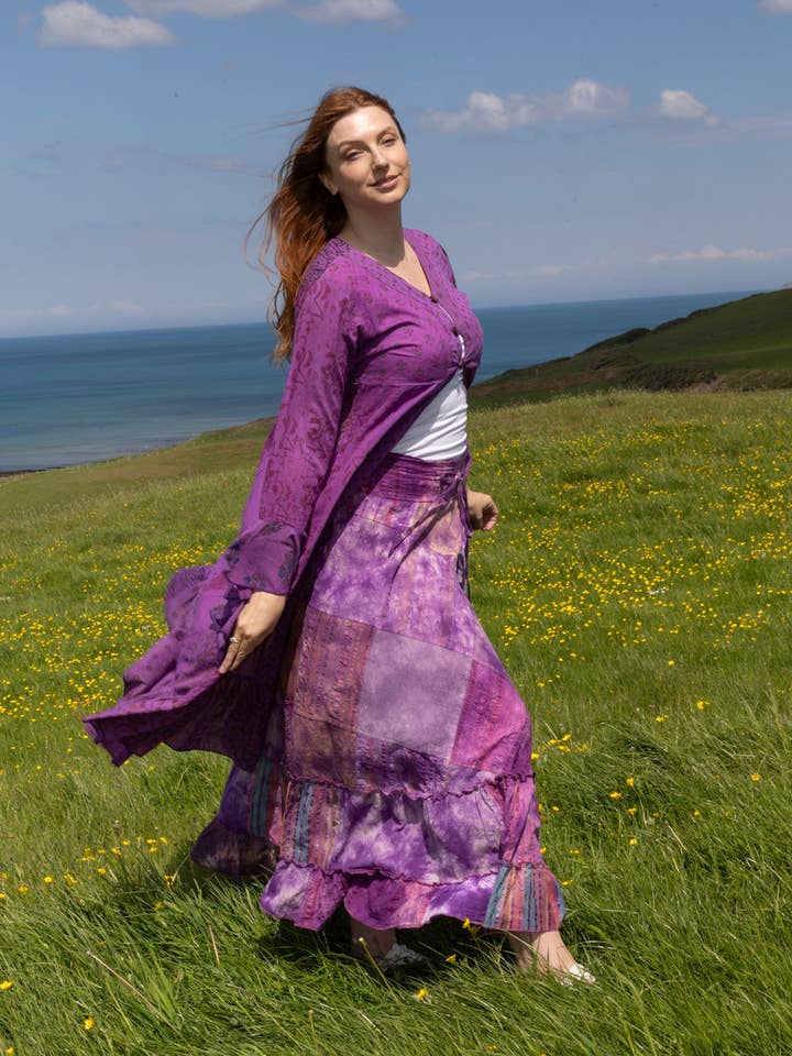 Lucia floral patchwork duster for wholesale by Wicked Dragon Clothing