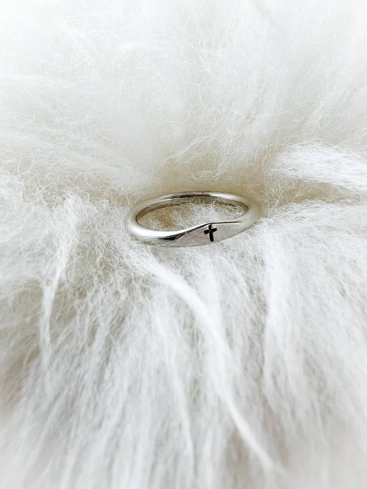 Sterling Silver Tiny Cross Ring for wholesale by Initial Love Jewelry